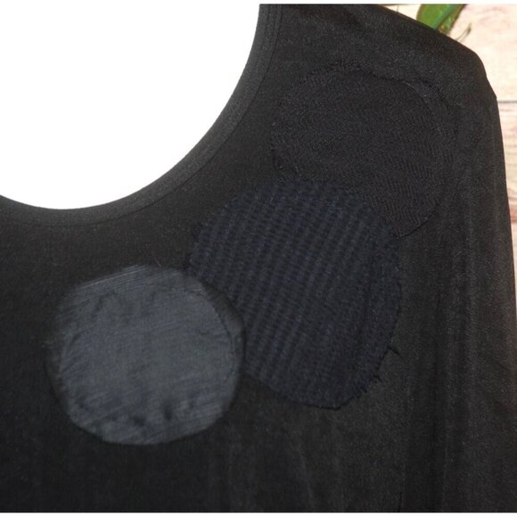 Staley Gretzinger Sz M Black Art-to-Wear Circle Patch Top Shirt Long Sleeve NWOT - Picture 4 of 12